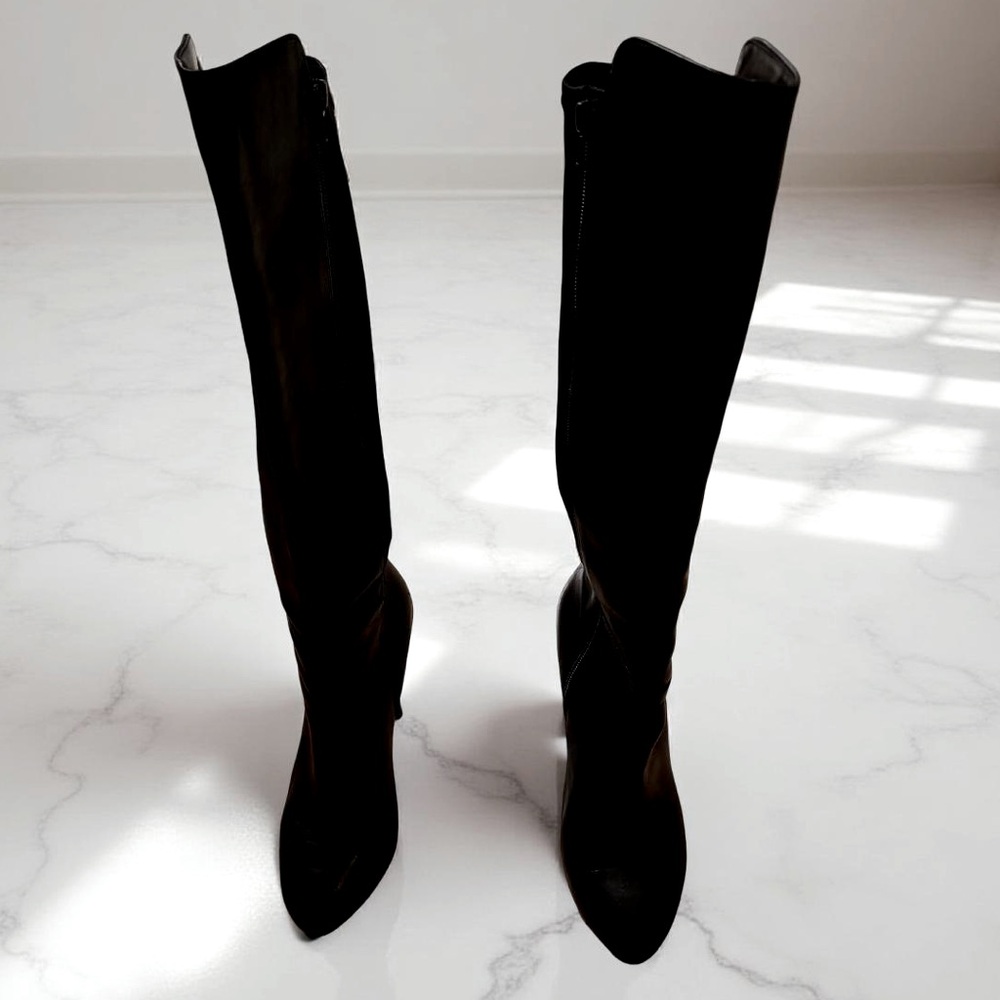 Me Too Lorena Black Heeled Knee high boots size 7.5
